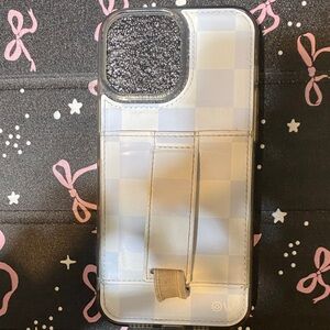 White Checkered Phone Case